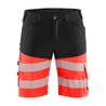 BLÅKLÄDER Highvis shortsit stretch musta/huomiopunainen